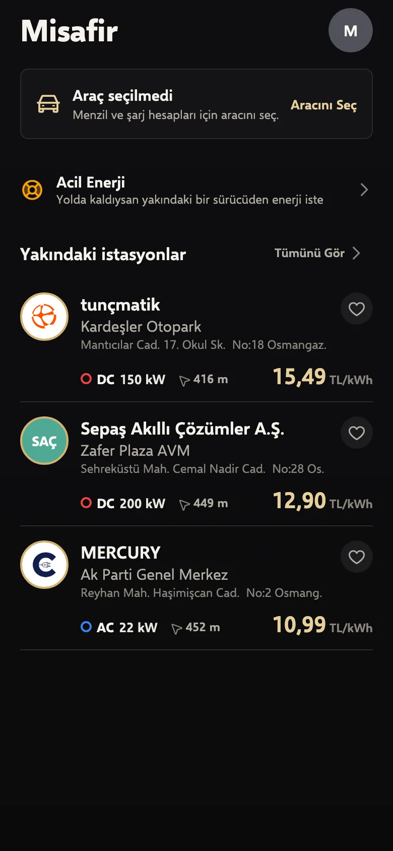 Ana sayfa: acil enerji ve yakındaki istasyonlar fiyatlarıyla